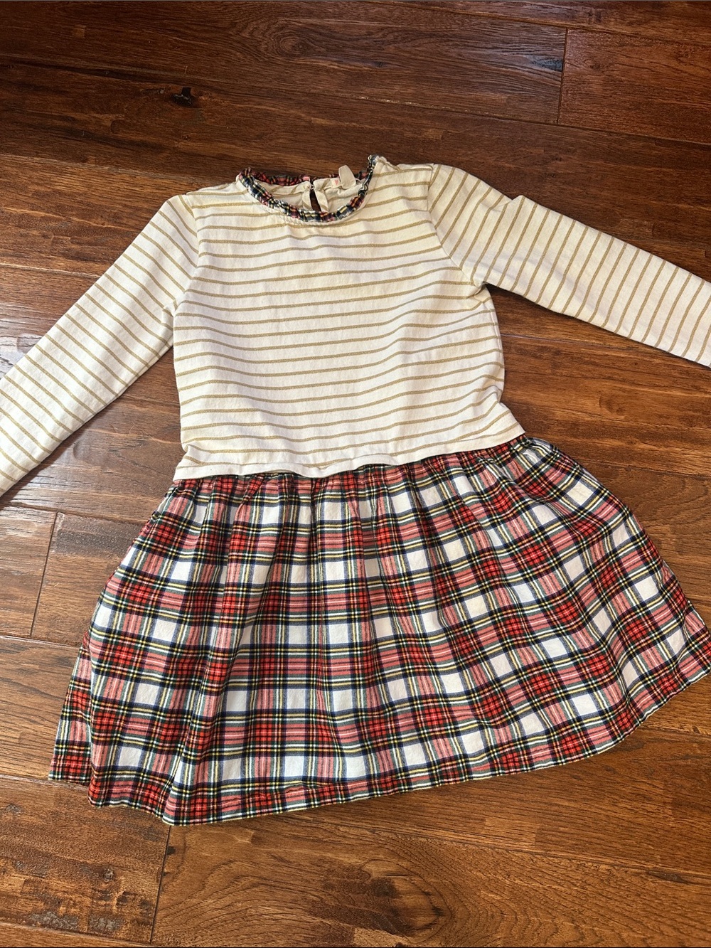 Crewcuts Red Plaid Long Sleeve Dress